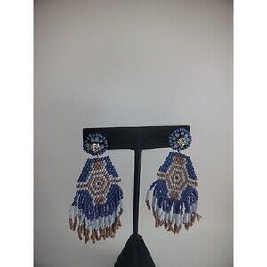 Vintage Handmade Earrings Pierced Stud Beaded Drop Dangle Jewelry Costume